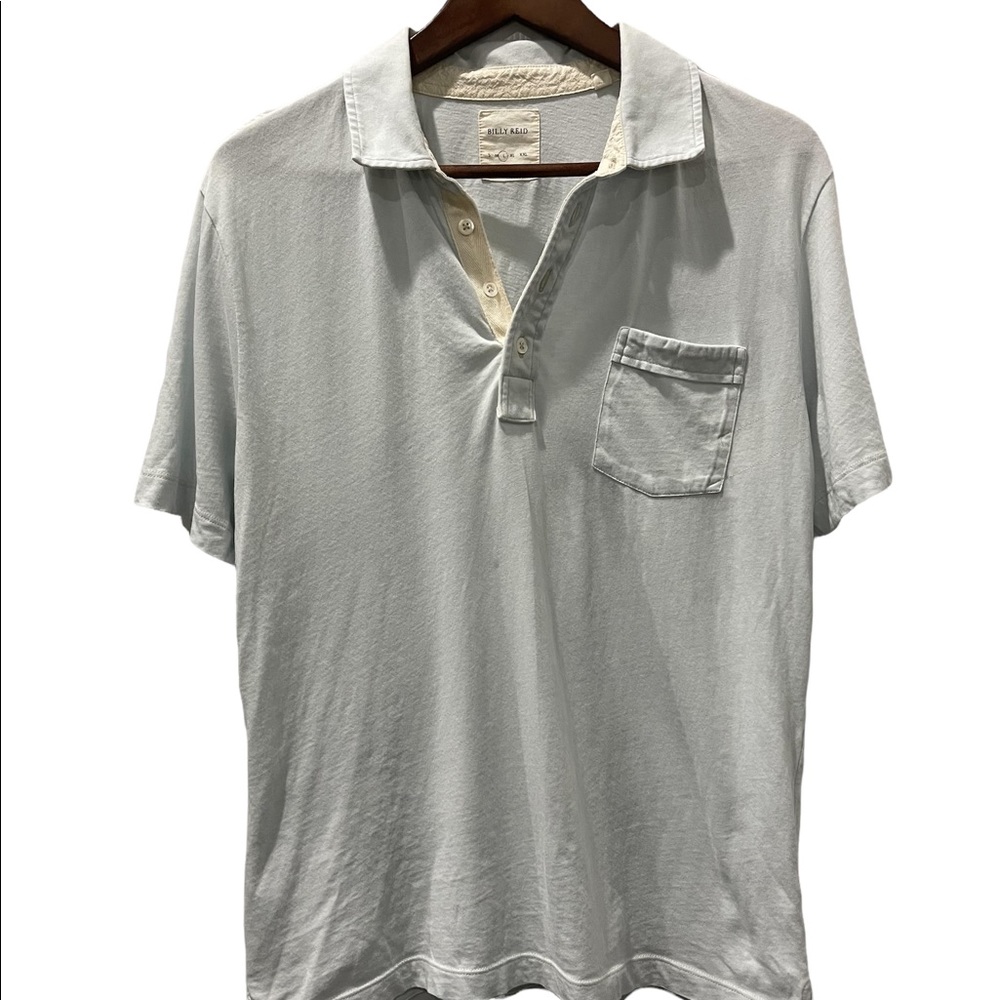 Billy Reid Womens Light Blue Polo Size L‎ Large